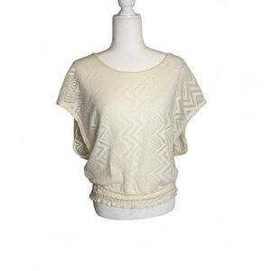 Kirra Cream Zigzag mesh Women's Blouse